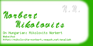 norbert mikolovits business card